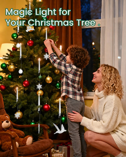 🎄Christmas Tree Led Candles with Clear Crystal Ball Hook