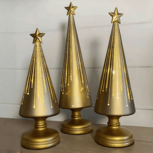 Illuminated Starry Night Christmas Trees Set of 3 from NAAWE - Naawe