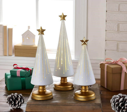 Illuminated Starry Night Christmas Trees Set of 3 from NAAWE - Naawe