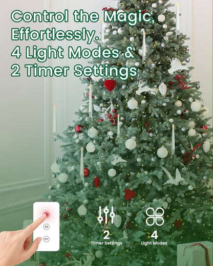 🎄Christmas Tree Led Candles with Clear Crystal Ball Hook