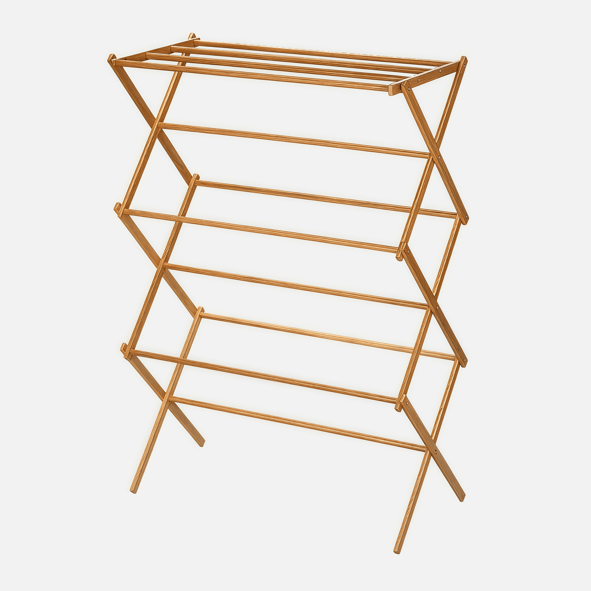 Naawe No-Punch Bamboo Foldable Floor Drying Clothes Rack - Naawe