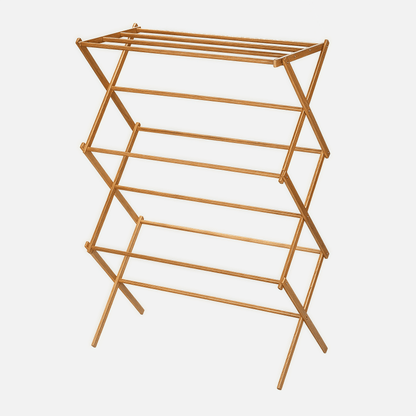 Naawe No-Punch Bamboo Foldable Floor Drying Clothes Rack - Naawe