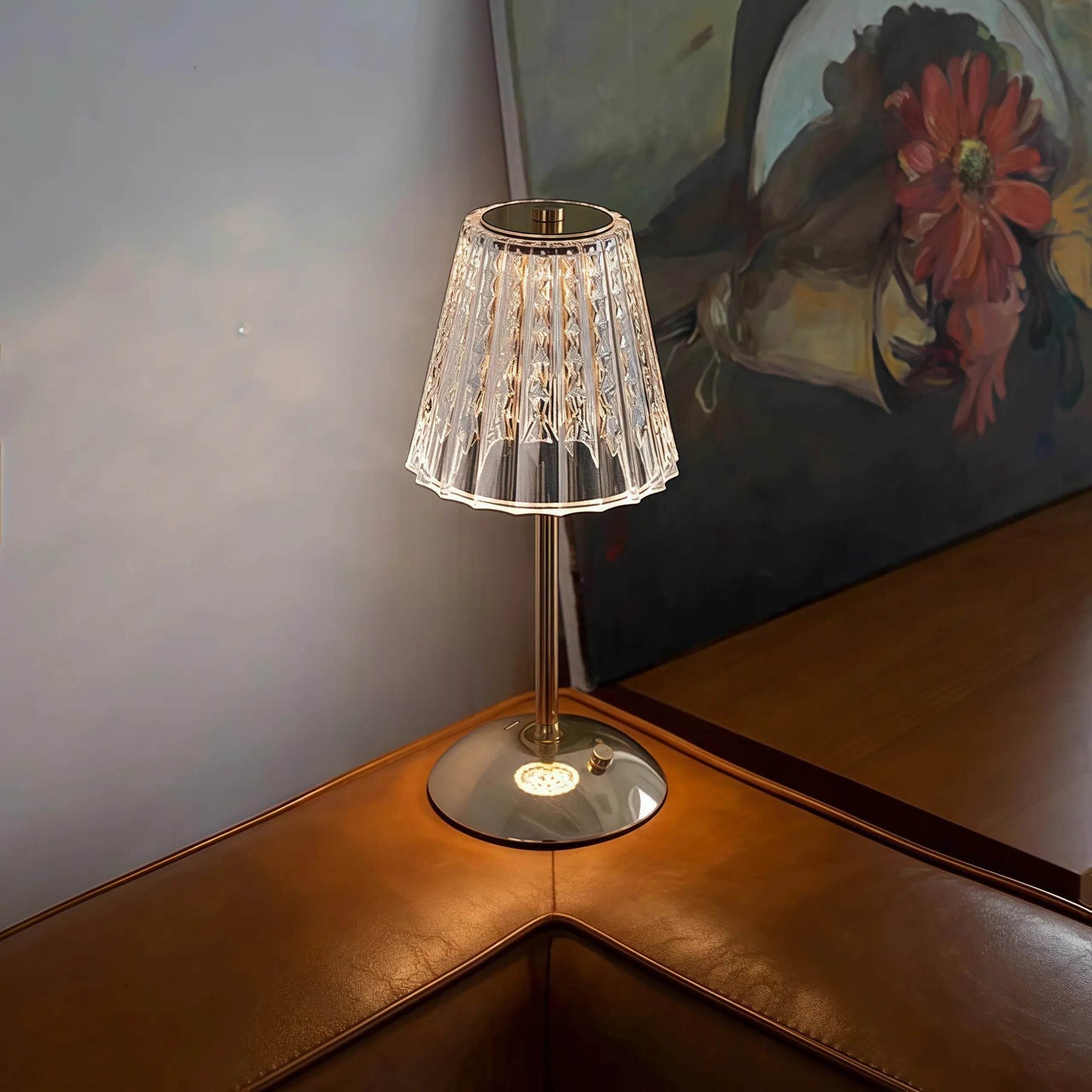 Naawe Vintage Metal & Glass Table Lamp - USB Rechargeable 3-Tone Lighting for Bars/Bedrooms - Naawe