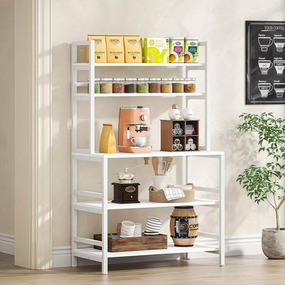 Naawe Modern White Kitchen Shelf with 5 Open Shelves - Naawe