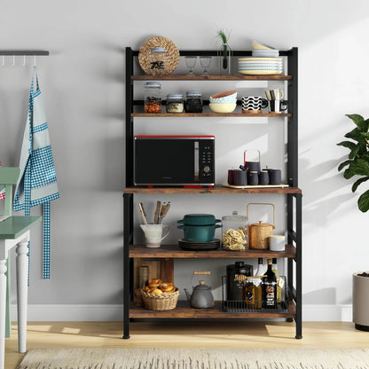 Naawe 5 Tier Kitchen Utility Storage Baking Rack Microwave Rack with Shelves - Naawe