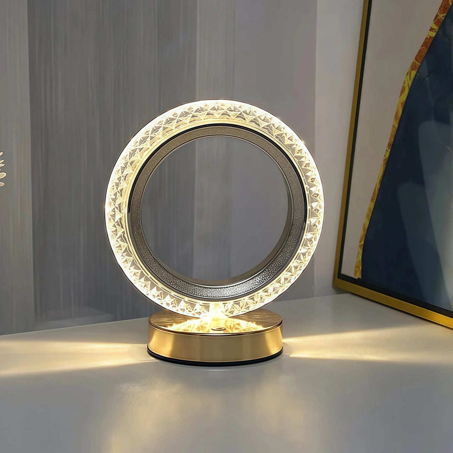 Naawe Celestial Night Light for Bedroom | Crystal Accents + Gold Base - Naawe