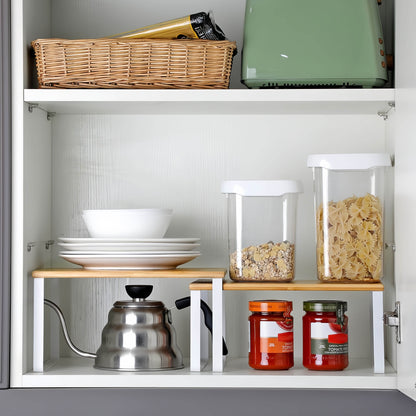Naawe Set of 4 Wooden Kitchen Shelves Multi-Purpose Tabletop Organizer - Naawe