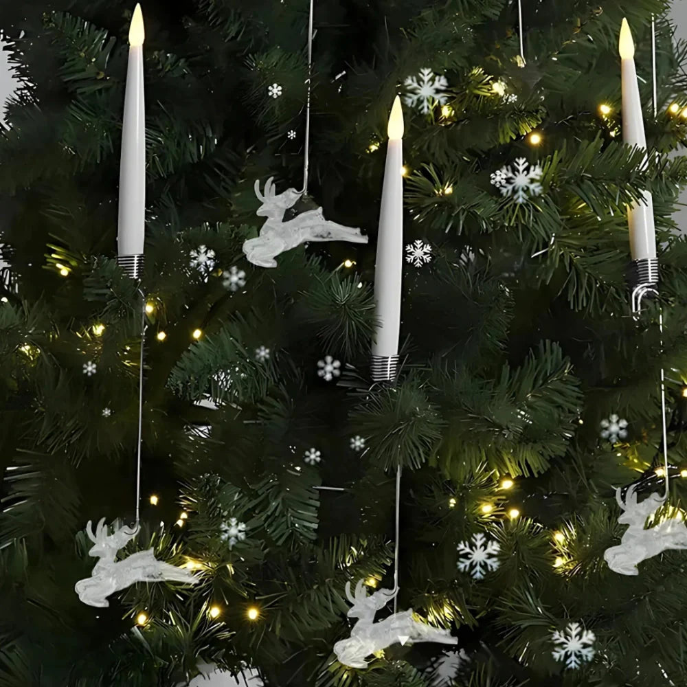 🎄Christmas Tree Led Candles with Clear Crystal Ball Hook