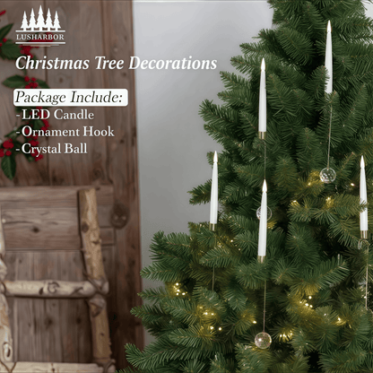 🎄Christmas Tree Led Candles with Clear Crystal Ball Hook