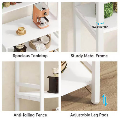 Naawe Modern White Kitchen Shelf with 5 Open Shelves - Naawe