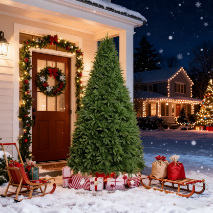 Realistic Green Spruce Artificial Christmas Tree with Stand