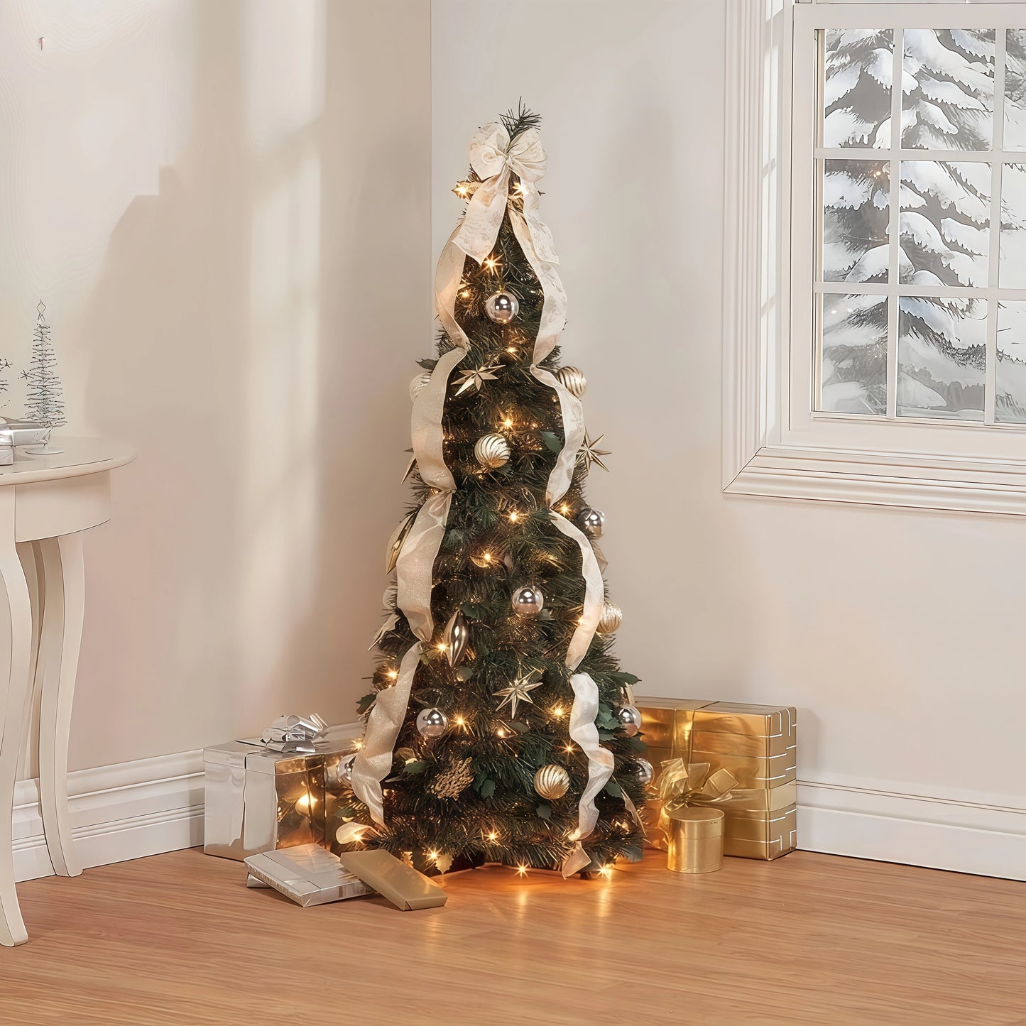 Naawe Pop-Up Gold ＆ Silver Christmas Tree