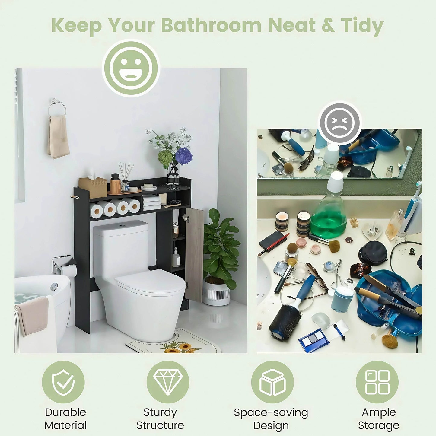 Naawe Above Toilet Bathroom Cabinet Floor Storage Storage Cabinet - Naawe