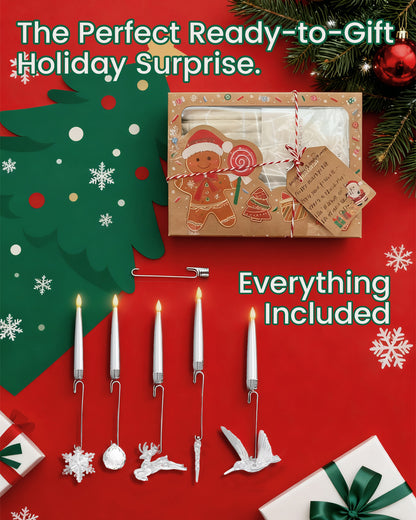 🎄Christmas Tree Led Candles with Clear Crystal Ball Hook