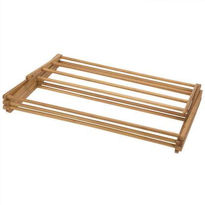 Naawe No-Punch Bamboo Foldable Floor Drying Clothes Rack - Naawe