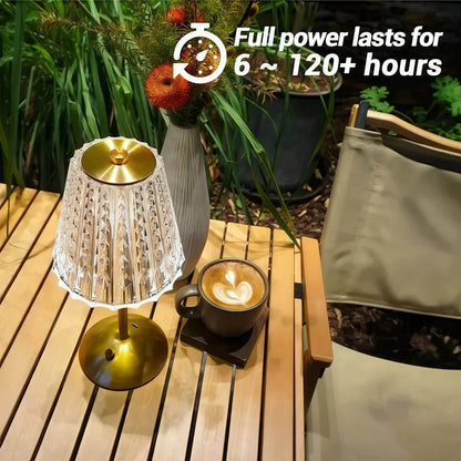 Naawe Vintage Metal & Glass Table Lamp - USB Rechargeable 3-Tone Lighting for Bars/Bedrooms - Naawe