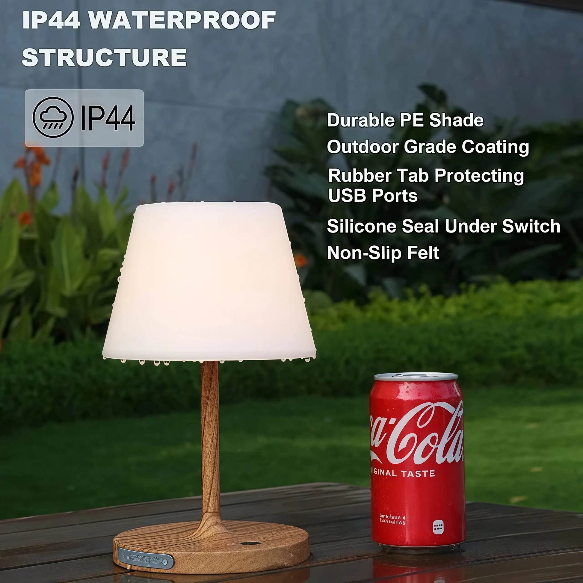 Naawe Bestseller Waterproof Table Lamp｜Dual USB/Outlet Power｜IPX4 for Bathroom/Bedside/Camping - Naawe