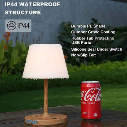 Naawe Bestseller Waterproof Table Lamp｜Dual USB/Outlet Power｜IPX4 for Bathroom/Bedside/Camping - Naawe