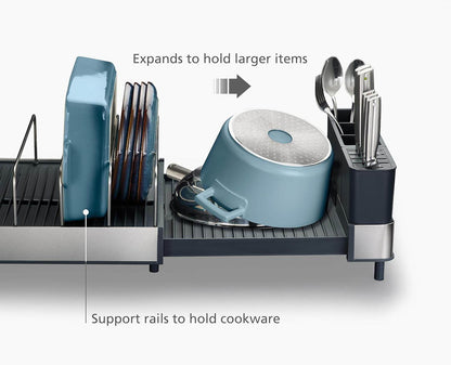 Naawe Large Capacity Steel Retractable Dish Drying Rack - Naawe