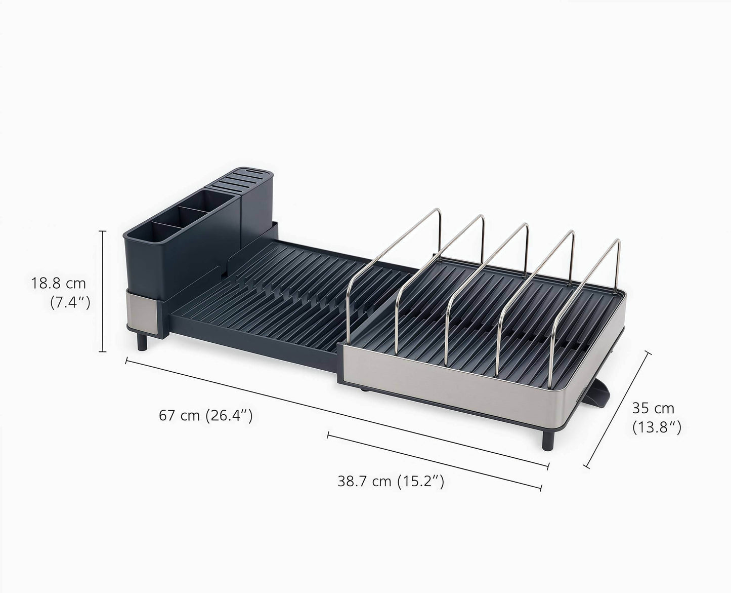 Naawe Large Capacity Steel Retractable Dish Drying Rack - Naawe