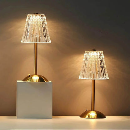 Naawe Vintage Metal & Glass Table Lamp - USB Rechargeable 3-Tone Lighting for Bars/Bedrooms - Naawe