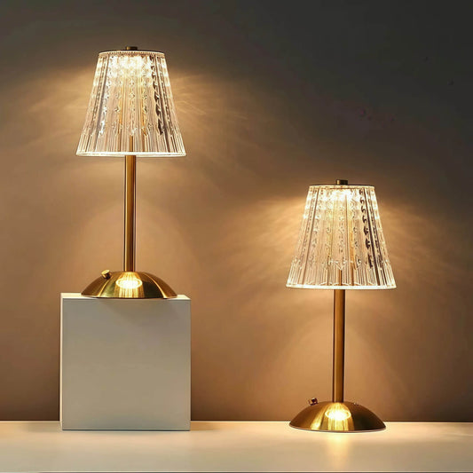 Naawe Vintage Metal & Glass Table Lamp - USB Rechargeable 3-Tone Lighting for Bars/Bedrooms - Naawe