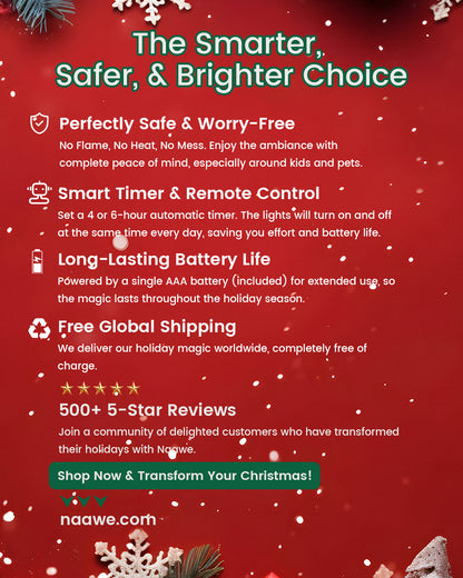 🎄Christmas Tree Led Candles with Clear Crystal Ball Hook