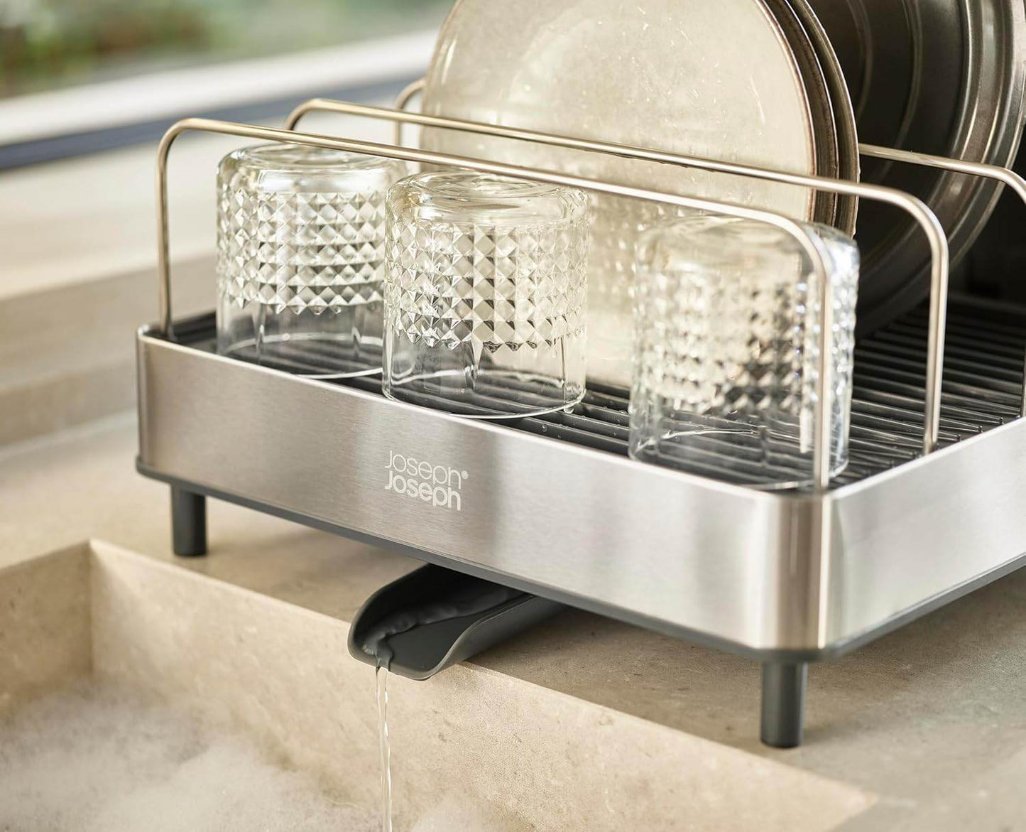 Naawe Large Capacity Steel Retractable Dish Drying Rack - Naawe