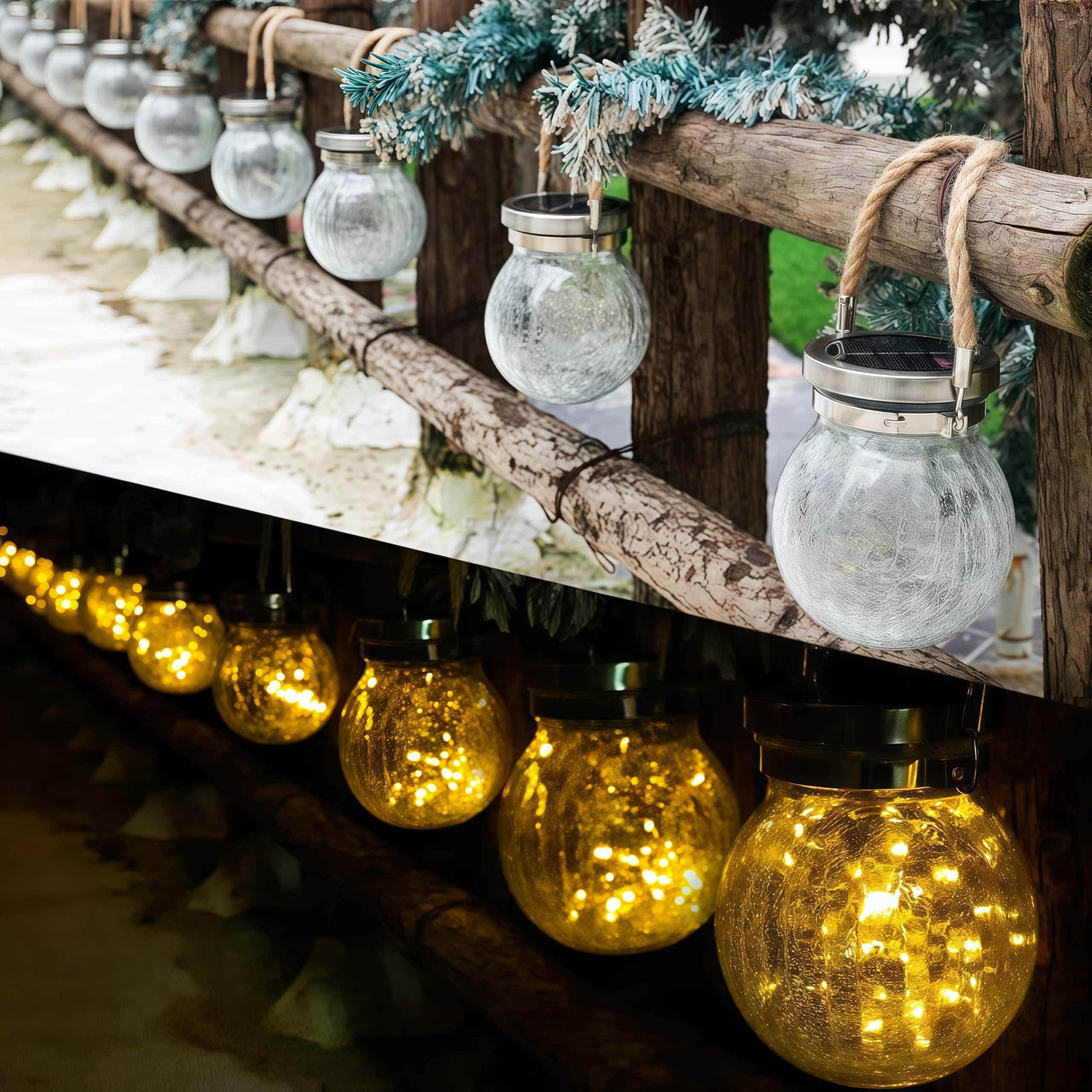 Naawe™ Solar-Powered Crack Glass Lanterns (4 Packs) - Naawe
