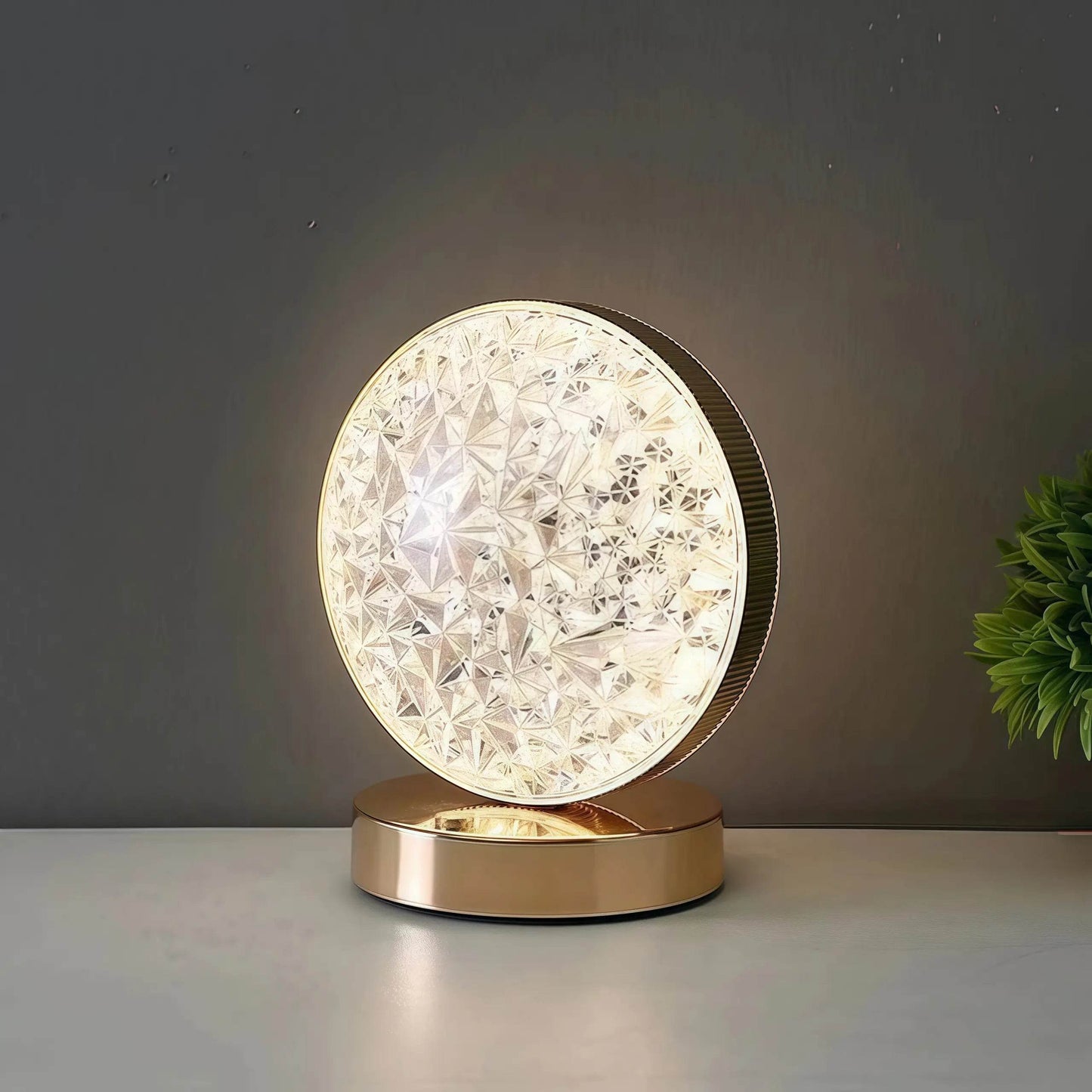 Naawe Celestial Night Light for Bedroom | Crystal Accents + Gold Base - Naawe