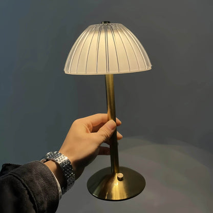 Naawe Gilded Crystal Table Lamp - Handcrafted Glass Shade & Vintage Brass Base - Naawe