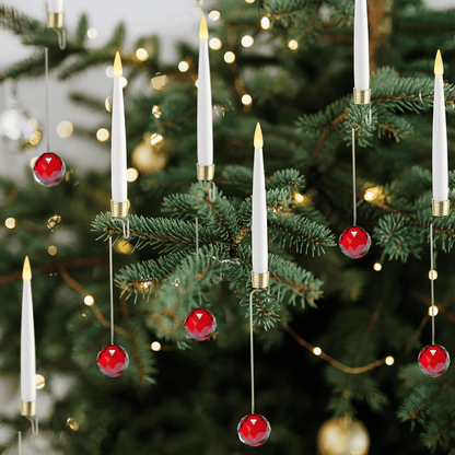 🎄Christmas Tree Led Candles with Clear Crystal Ball Hook