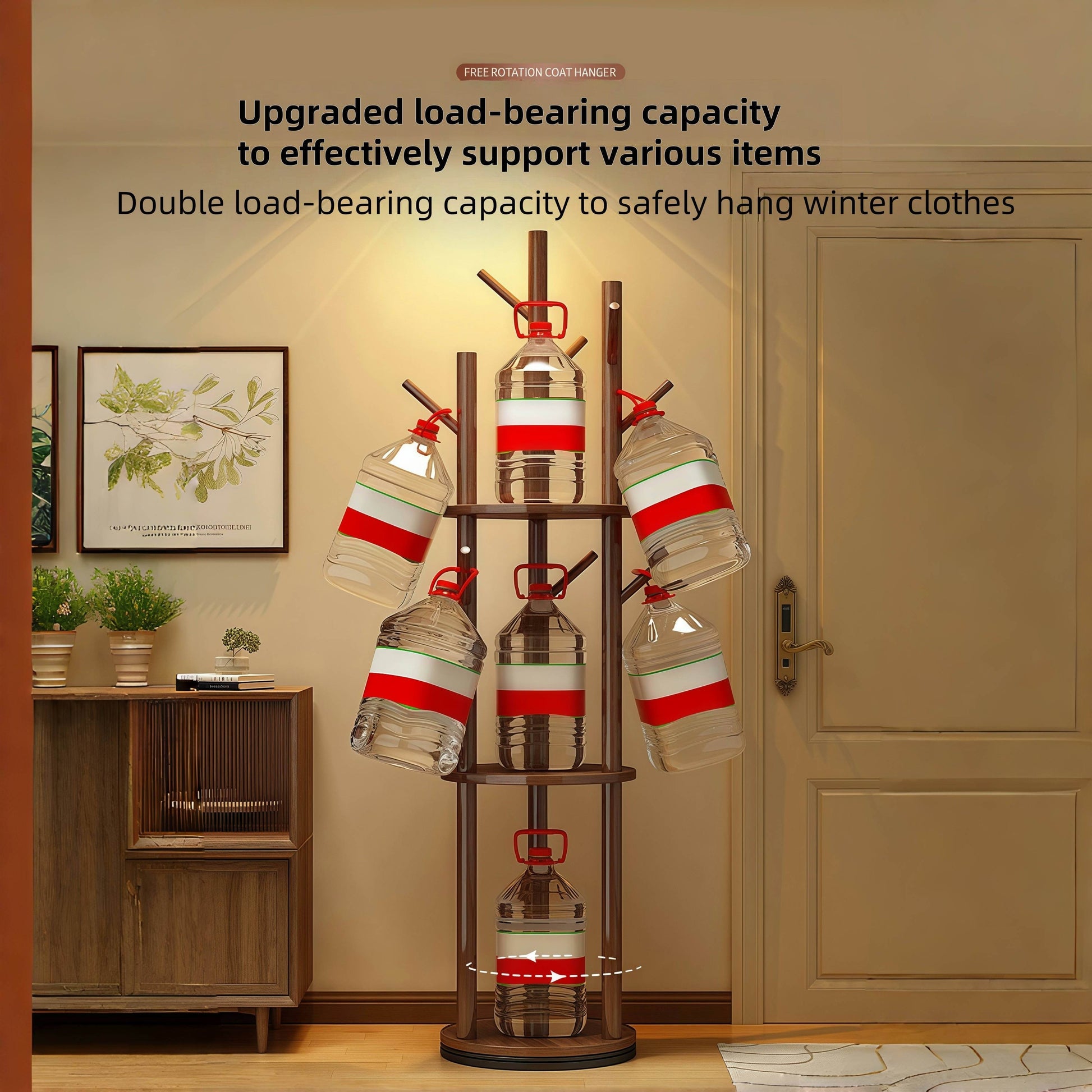 Naawe Bedroom Freestanding Floor-standing Solid Wood Rotatable Coat Rack - Naawe