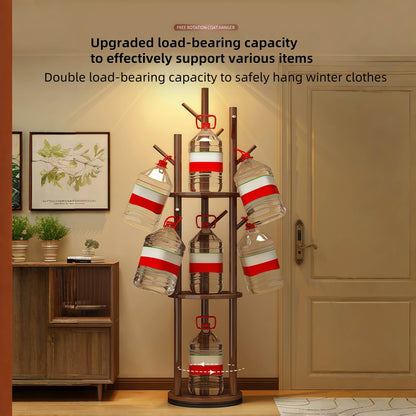 Naawe Bedroom Freestanding Floor-standing Solid Wood Rotatable Coat Rack - Naawe