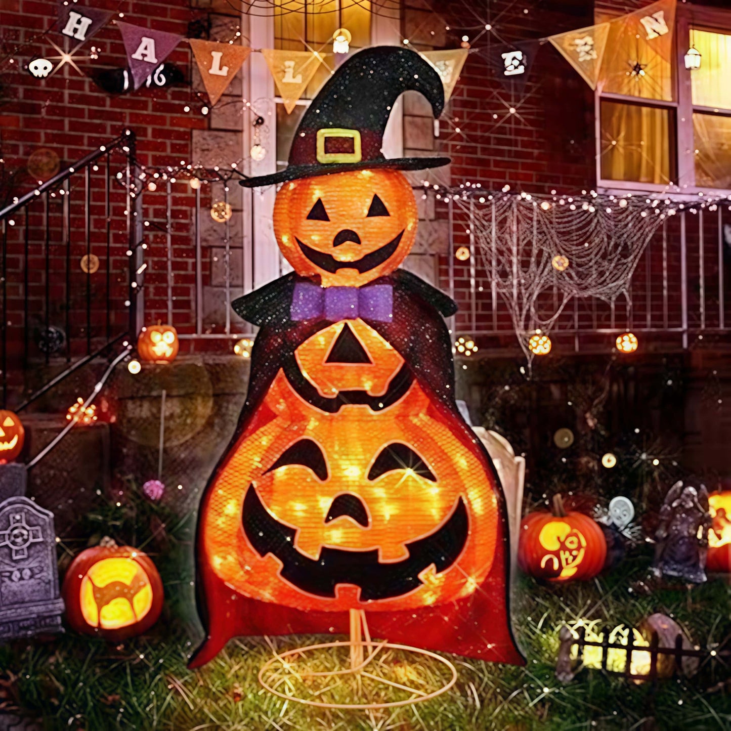 Naawe Halloween Collapsible Lighted Pumpkin