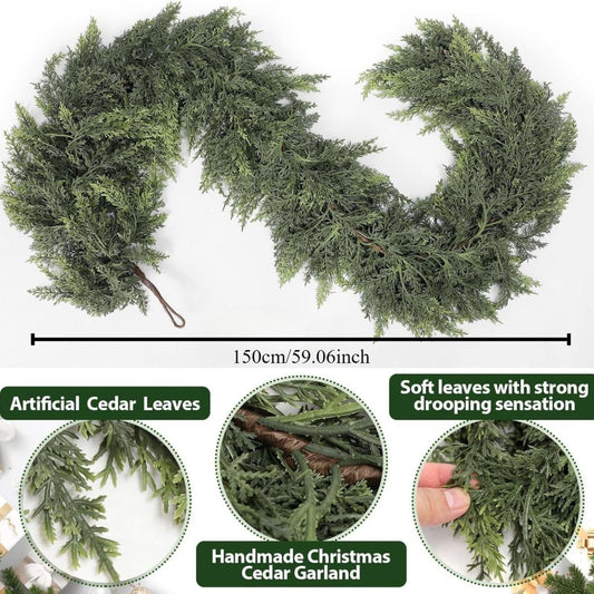 Naawe Christmas Artificial Cedar Garland