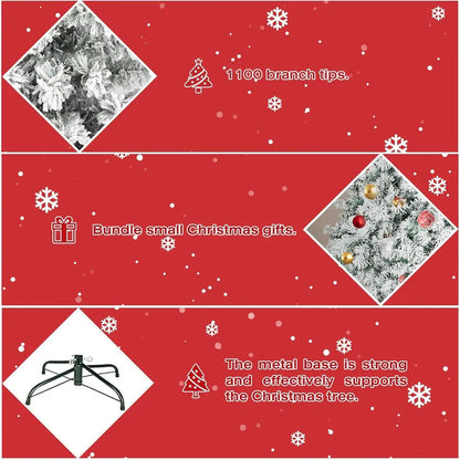 Create a Winter Wonderland with a Frosted Flocked Christmas Tree & Stable Metal Stand