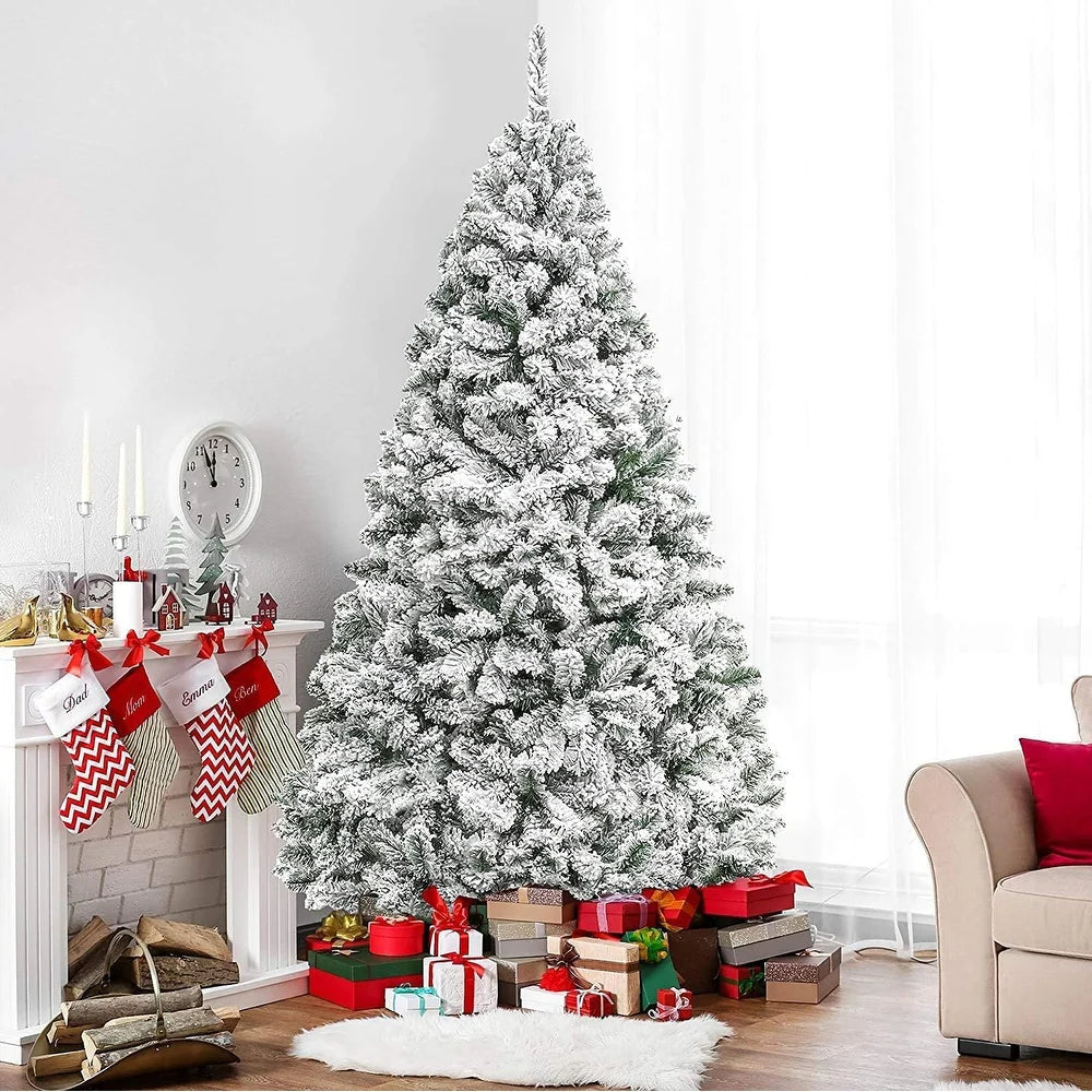 Create a Winter Wonderland with a Frosted Flocked Christmas Tree & Stable Metal Stand