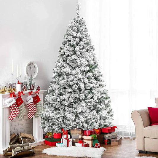 Create a Winter Wonderland with a Frosted Flocked Christmas Tree & Stable Metal Stand