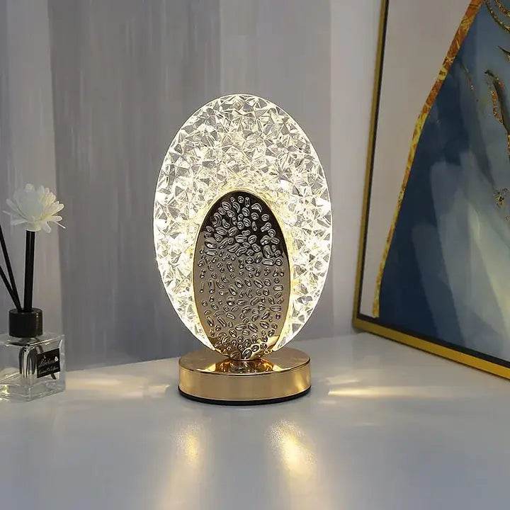 Naawe Celestial Night Light for Bedroom | Crystal Accents + Gold Base - Naawe