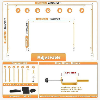 Naawe™ Over The Table Rod Stand with Clamps - Naawe