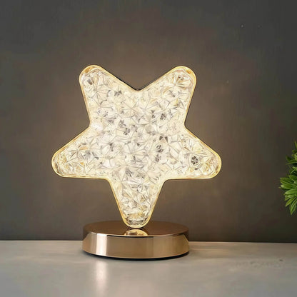 Naawe Celestial Night Light for Bedroom | Crystal Accents + Gold Base - Naawe
