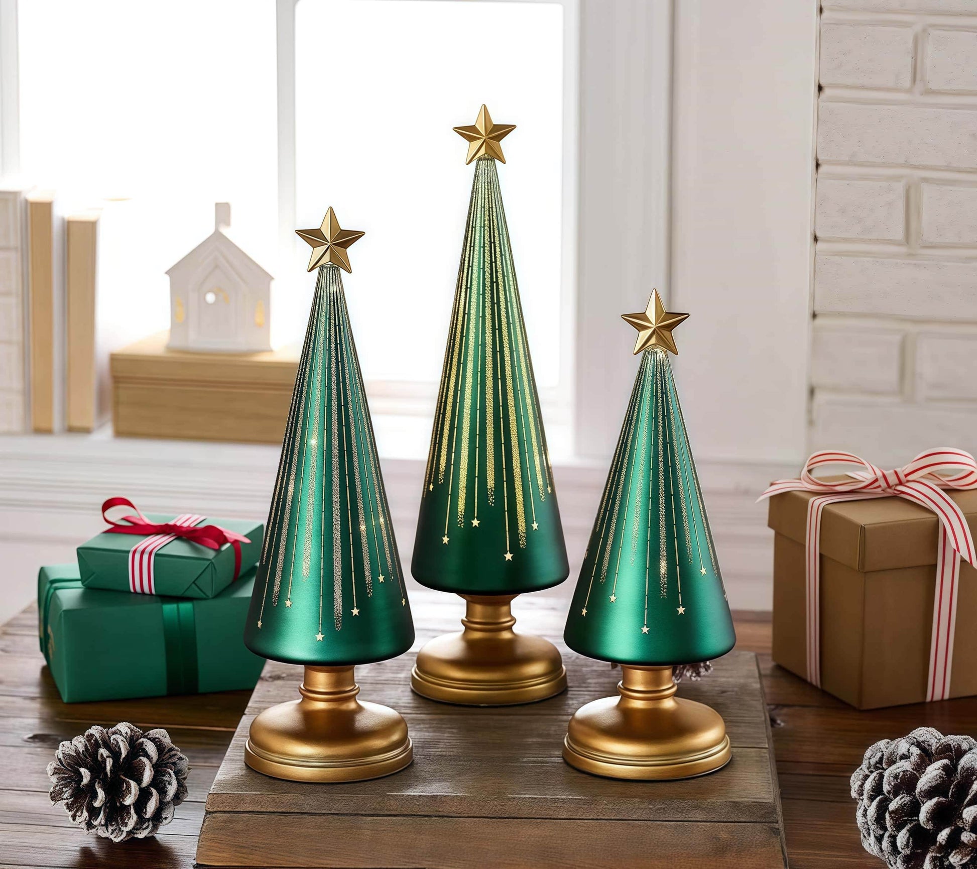 Illuminated Starry Night Christmas Trees Set of 3 from NAAWE - Naawe