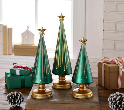 Illuminated Starry Night Christmas Trees Set of 3 from NAAWE - Naawe