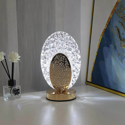 Naawe Celestial Night Light for Bedroom | Crystal Accents + Gold Base - Naawe