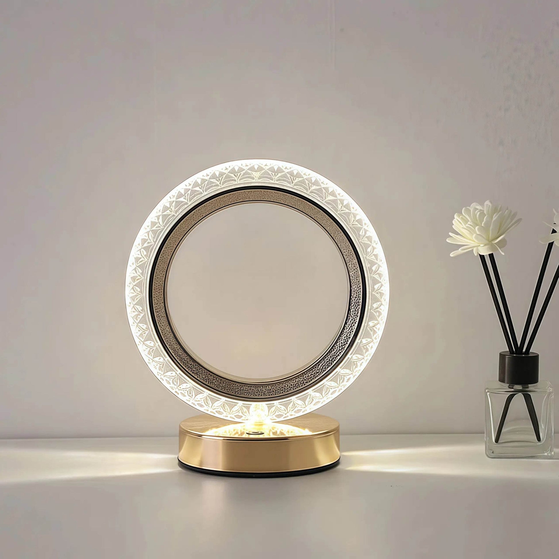 Naawe Celestial Night Light for Bedroom | Crystal Accents + Gold Base - Naawe