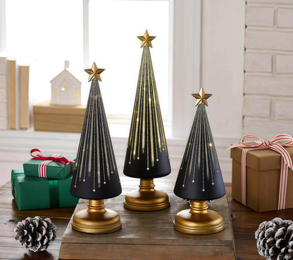 Illuminated Starry Night Christmas Trees Set of 3 from NAAWE - Naawe