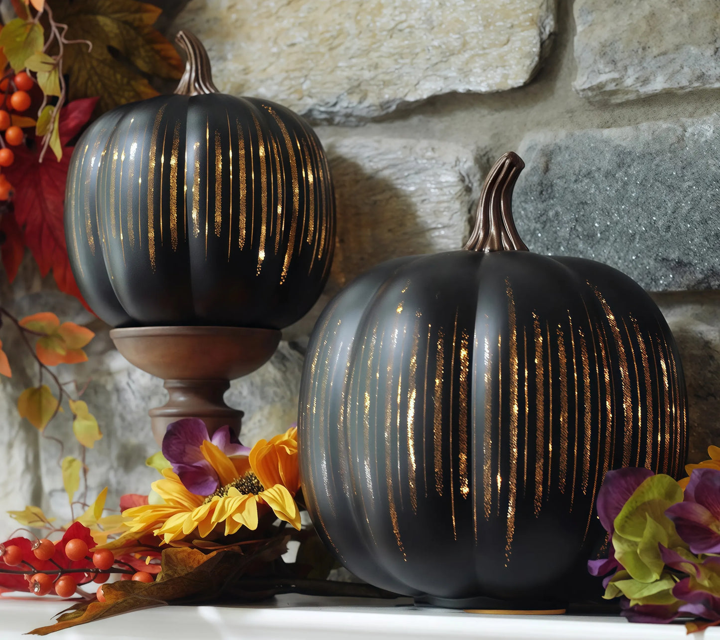 Naawe Illuminated Starry Night Glass Pumpkins by Valerie🎃✨