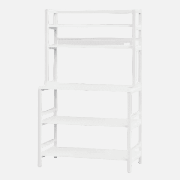 Naawe Modern White Kitchen Shelf with 5 Open Shelves - Naawe