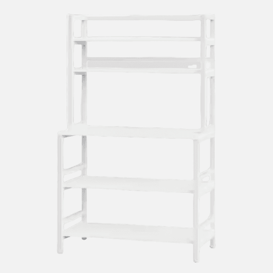 Naawe Modern White Kitchen Shelf with 5 Open Shelves - Naawe